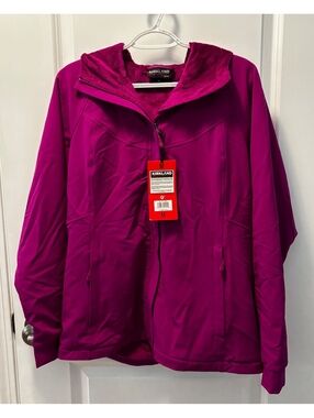 Kirkland Signature Women’s Hooded Full Zip Jacket Fleece Lined Fuschia Medium